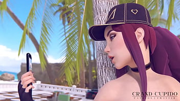 Preview 2 of Animlto Grils Sexfullvedeo - Akali &amp_ Ahri Beach Sex Party