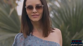 Preview 1 of Along Mwi - Petite body teen babe Adel Morel outdoor striptease