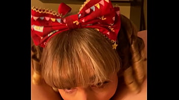 Preview 2 of Noose Bdsm - Ts bunny ( TsbunnyTx ) cute adorable white transsexual trap with frilly bow sucks white guy tsbunny.com bbbj