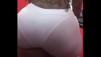 Preview 2 of Sok Pussy - Cherokee D Ass In See Thru Shorts On Threadmill.