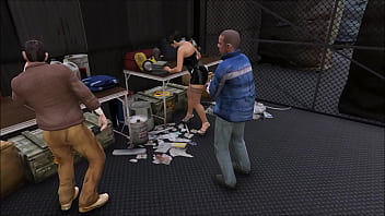Preview 2 of Bestiality Horse - Cristina gets fucked by 2 mechanics in the workshop