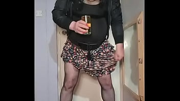 Preview 3 of Monique Small - crossdressing sissy swallows two glasses full of pee how many could you give him on limited visibility