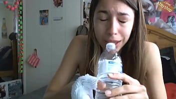 Preview 2 of Tegah Tido - Hot Girl Deep Throats Water Bottle