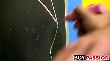 Preview 1 of Xxx Hot 888 Xxx Videos Downlod - Young gay stuffs ass with toy while wanking cock for jizz