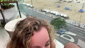 Preview 2 of Mary Beth Haglin Last Videosnull - Creampie ANAL on the balcony in Rio De Janeiro