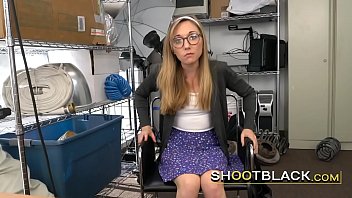 Preview 2 of 140 Teen - Nerdy blonde gags deep on the agent&#039_s BBC before the banging