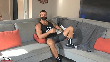 Preview 1 of Girl Give First Time Handjob - Drake reaches back and begins fingering his tight furry hole