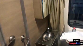 Preview 1 of Tamil Heroin Sex Tamil Video - Public train fuck with Asian girlfriend and a creampie