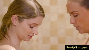 Preview 3 of Huge Tits Cook - Oil massage with two sexy girls