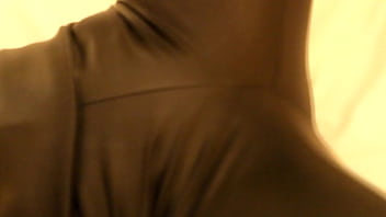 Preview 3 of Teri Black - Miss Jasminx riding a Pillow and Fingering in Leather Leggings