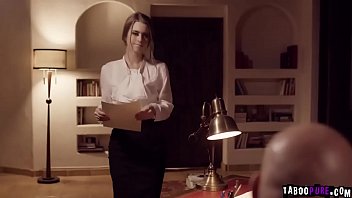 Preview 1 of Eve Angel Hardcore Sex - Hot secretary slobber on her boss cock licking it from balls to tip before feeding him her pussy