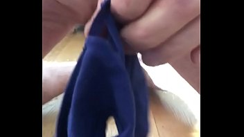 Preview 3 of Girl Tip Top Body - Wank on her blue cotton panties