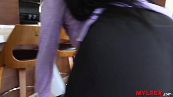 Preview 2 of Grl Finland Talkin - Mylfex - Stepson Helps his Stepmom while Cleaning the House