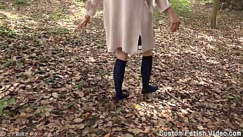 Preview 3 of Rubbing Mud - A girl walks on a dirt or sandy road with just socks without wearing shoes