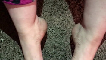 Preview 3 of Lady Victoria Valente Femdom 1 - I cum all over my GF pretty feet and pink toes.