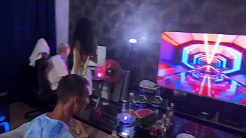 Preview 1 of Phim Sex Jav Pro - An unfaithful wife fucks at a party with strangers in front of a cuckold who is just looking at it - 2.62