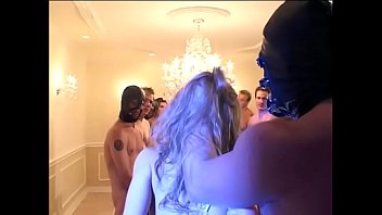 Preview 2 of Sexx Pornhd - Cute hottie with brown eyes Aurora Snow in white outfit  should pass her next tentamina eating juice of six horny males