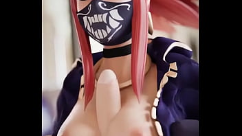 Preview 1 of Rewari Film Sex - Akali masturbating with her tits league of legends