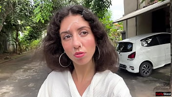 Preview 4 of Old Boy Milf - I paid Repairman with my Pussy and walked down the street with his cum on my face Cumwalk