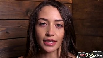Preview 2 of Extrsmall Teen - Dildo sucking sub fucked by sex machine