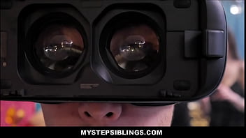 Preview 1 of Kendra Spy - Two Big Tits Teen StepSisters Pity Fuck Young Nerdy StepFamily StepBrother While In VR Goggles