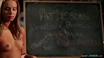 Preview 2 of Handjob And Tickle F M - Bigass teen gets pussyfucked by art professor