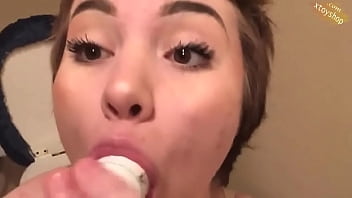 Preview 2 of Velicity Von Rides Bbc - Hot Fucking And Sucking Shampoo Bottle