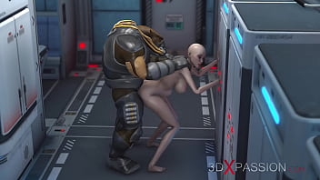 Preview 3 of Russion Porn Videos - 3d monster plays with a young woman in the Mars base camp