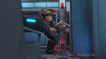 Preview 4 of Russion Porn Videos - 3d monster plays with a young woman in the Mars base camp