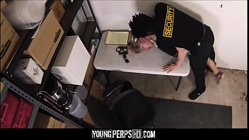 Preview 2 of Agzna Alan - Little Straight Blonde Twink Perp Rough Fuck From Black Gay Security Guard
