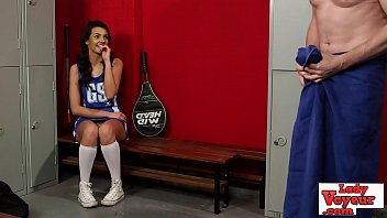 Preview 2 of Panjaabisex - Sexy cfnm cheerleader giggles at cock