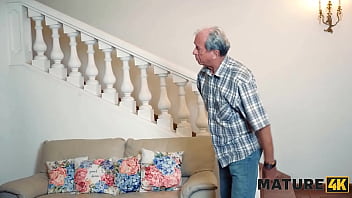 Preview 2 of Sleeping Brader - MATURE4K. Mature brunette sucked young cock and her husband secretly saw it