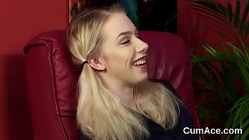 Preview 3 of Mercedes Carrera Techer - Naughty hottie gets sperm load on her face eating all the load