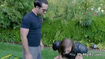 Preview 1 of Sxsye Pohto - Football MILF deep throats coaches hard dick