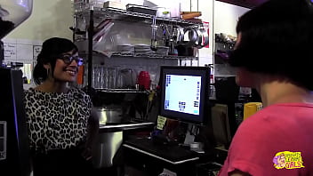 Preview 1 of Pussy Mom Repe - Two lesbians fucked in the toilet and made serving food in the restaurant very sexy
