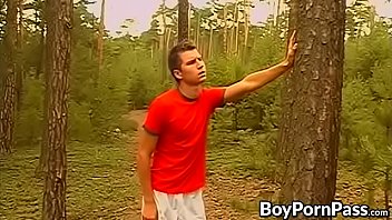 Preview 1 of African Sexhd - Skinny twink spitroasted by two big cocks in the forest