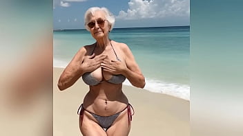 Preview 2 of 18 Year Xxx - Granny Showing her New Sexy Bikini with Dirtytalk. Watch the Horny GILF Nude at the End | AI-generated