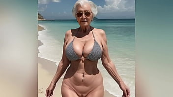 Preview 4 of 18 Year Xxx - Granny Showing her New Sexy Bikini with Dirtytalk. Watch the Horny GILF Nude at the End | AI-generated