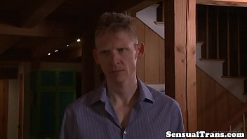 Preview 2 of Russian 3x Full Movie - Transsexual redhead dicksucked in threesome