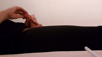 Preview 3 of Mexican Girl Masterbating Squirt - Femboy jerking off and playing with ass in tights - epicfemboii