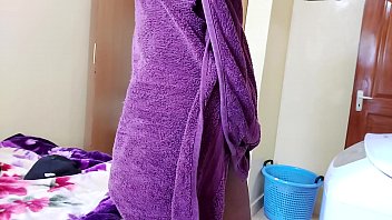 Preview 4 of Ffm Gagging - Indian Aunty Chaache Caught Naked In The Bedroom (2)