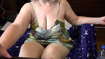 Preview 1 of Cum Me In Mouth - Mature BBW with a big ass in front of a webcam masturbates with her lover. Rubber dick in mouth and hairy pussy.