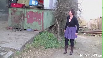 Preview 1 of Young Rough Pov - German Redhead Granny enjoys a Countryside Pounding