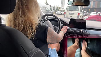 Preview 1 of Aileen Blowjob - Barefoot Driving