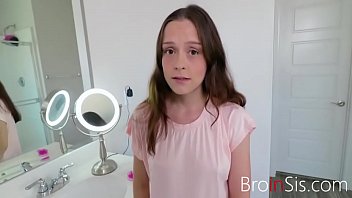 Preview 1 of Sister Smoke - Brunette Skinny Teen SISTER Fucks- Lilly Glee