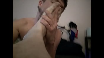 Preview 2 of New Hindi Dubed Porn Hd - pig worships buddies big feet.
