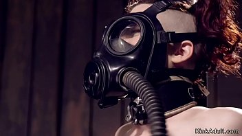 Preview 2 of Mila Kunis Shows Off Body - Redhead sub tormented with gas mask
