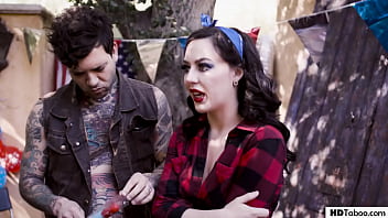 Preview 2 of Xnxn Videos Hd - Four guys gangbang a lucky chick after BBQ - Whitney Wright