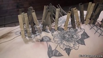 Preview 4 of Maya Di - Bent over metal device blonde whipped
