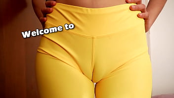 Preview 1 of Fake Nursea - Incredible Brunette Has Perfect Cameltoe Legs Ass Tits in Tight Spandex